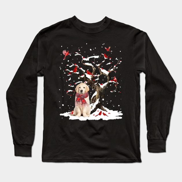 Rottweiler Scarf Cardinal Snow Christmas Long Sleeve T-Shirt by Benko Clarence